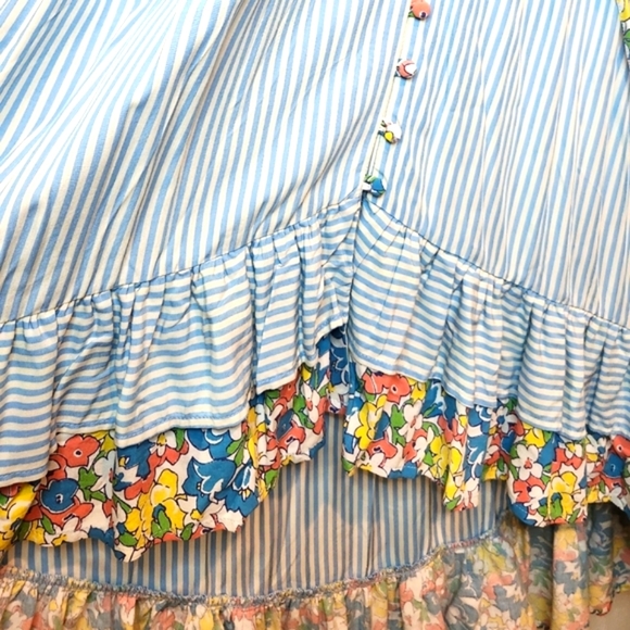 MATILDA JANE NWT XS Come Away with Me Blue Stripe Dress, high low hem - Picture 5 of 8